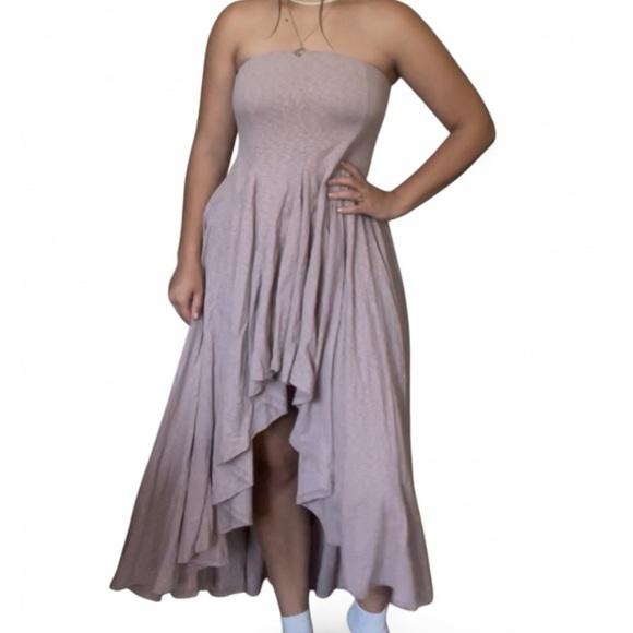 FP Beach x Free People Rhone Sleeveless High Low Flowy Mauve Dress Small - Picture 2 of 10